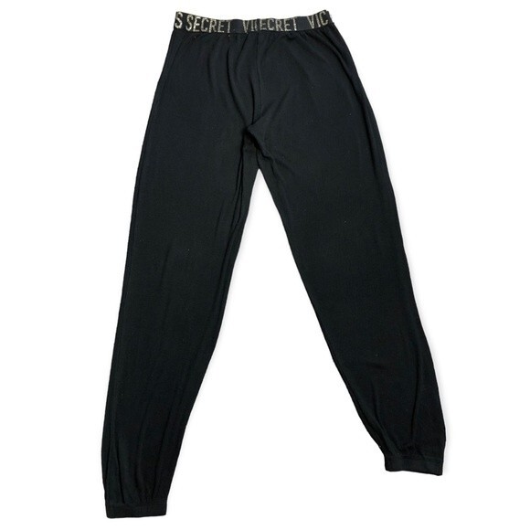 Victoria’s Secret Ribbed Gold / Black Waistband Loungewear Pants - Picture 3 of 6